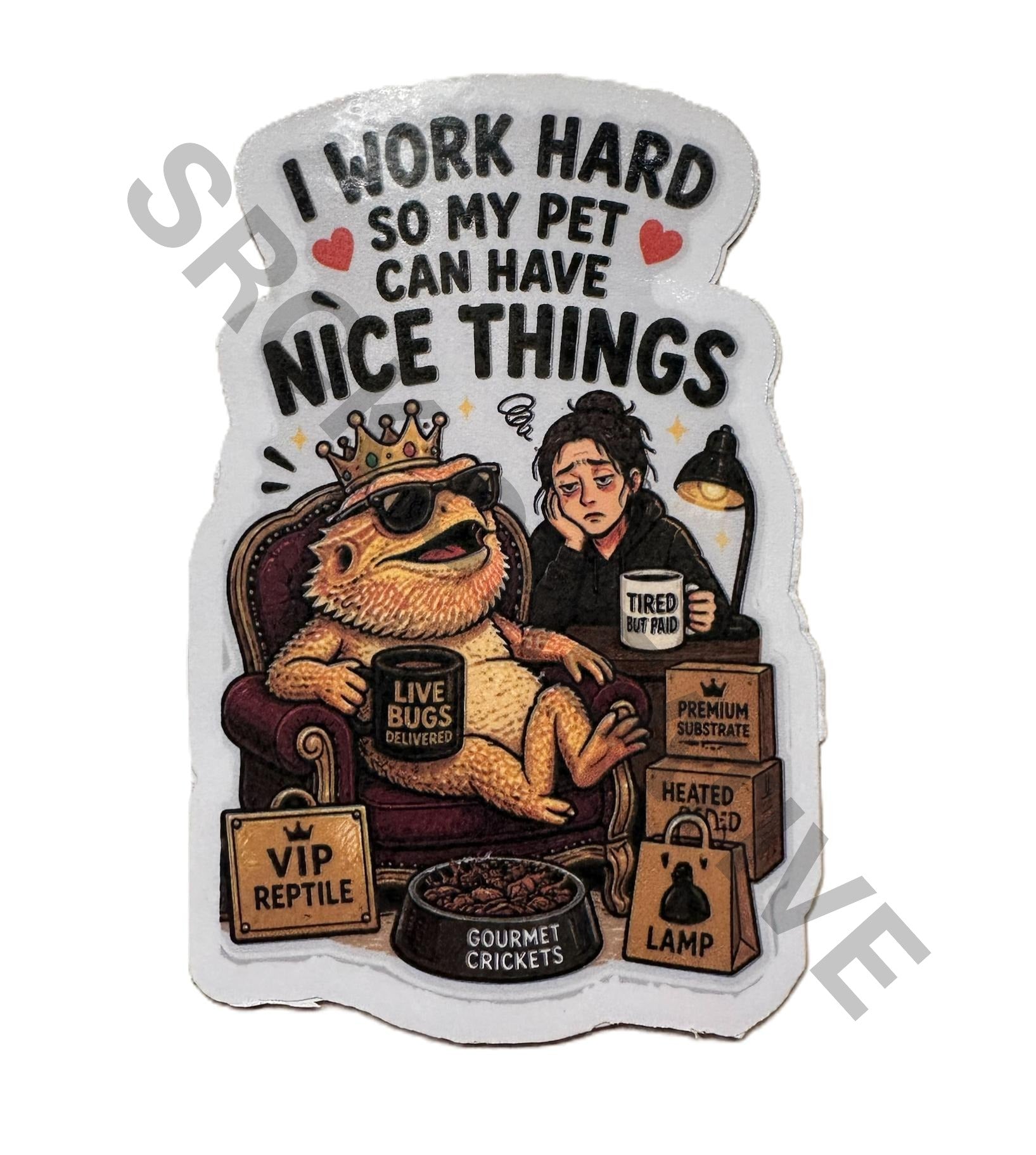 Work hard pet hard sticker